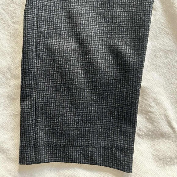 Karl Lagerfeld Paris Charcoal Micro-Check Straight-Leg Pants – US 12 - Picture 5 of 8